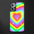 rainbow y2k hearts aesthetic glass case for oneplus nord ce 2 5g image