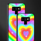 rainbow y2k hearts aesthetic glass case for samsung galaxy note 9 image-2