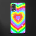 rainbow y2k hearts aesthetic glass case for oneplus nord 2 5g image