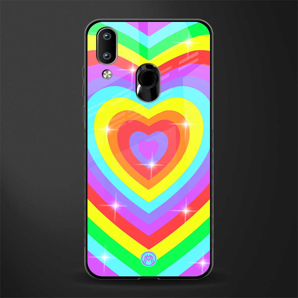rainbow y2k hearts aesthetic glass case for vivo y93 image