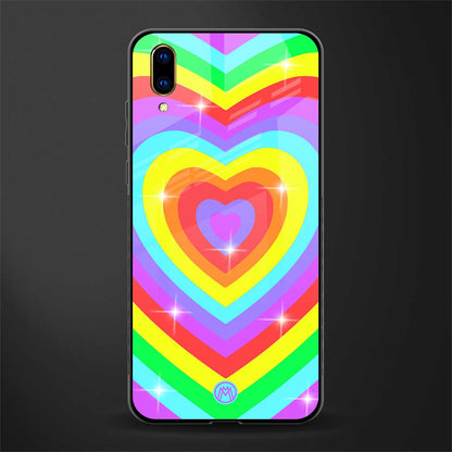 rainbow y2k hearts aesthetic glass case for vivo v11 pro image