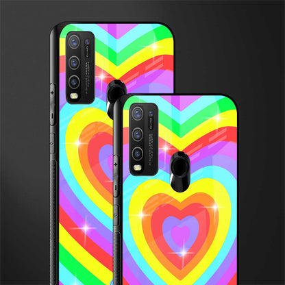 rainbow y2k hearts aesthetic glass case for vivo y30 image-2