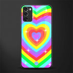 rainbow y2k hearts aesthetic glass case for samsung galaxy note 20 image