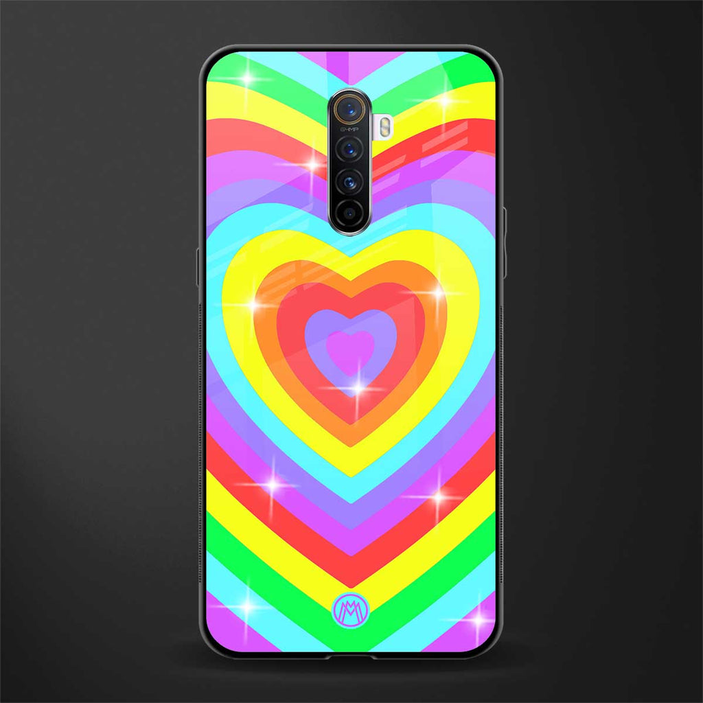 rainbow y2k hearts aesthetic glass case for realme x2 pro image