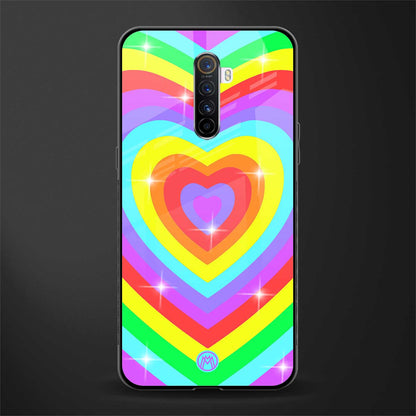 rainbow y2k hearts aesthetic glass case for realme x2 pro image