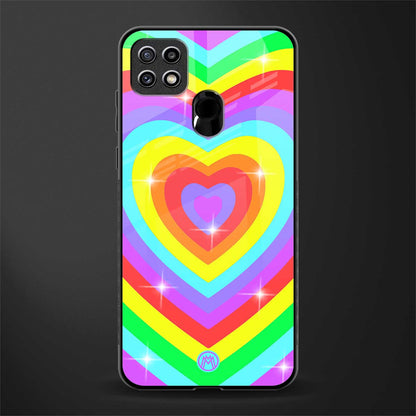 rainbow y2k hearts aesthetic glass case for oppo a15 image