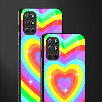 rainbow y2k hearts aesthetic glass case for oneplus 8t image-2