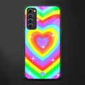 rainbow y2k hearts aesthetic glass case for oppo reno 4 pro image