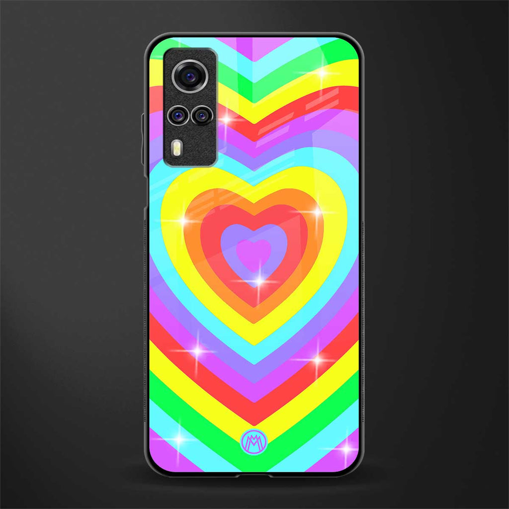 rainbow y2k hearts aesthetic glass case for vivo y53s image