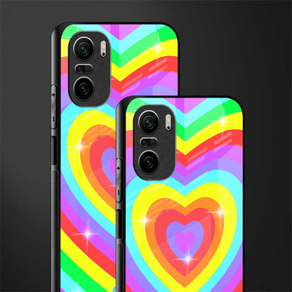 rainbow y2k hearts aesthetic glass case for mi 11x 5g image-2