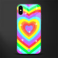 rainbow y2k hearts aesthetic glass case for iphone x image