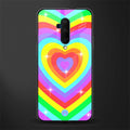 rainbow y2k hearts aesthetic glass case for oneplus 7t pro image