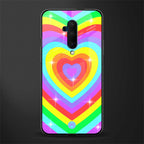 rainbow y2k hearts aesthetic glass case for oneplus 7t pro image