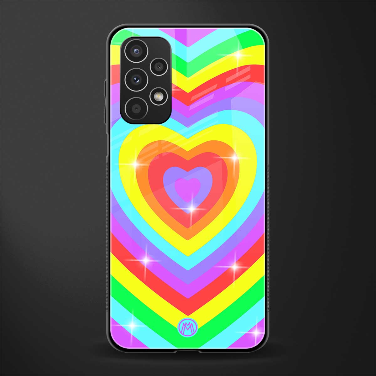 rainbow y2k hearts aesthetic back phone cover | glass case for samsung galaxy a13 4g