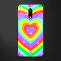 rainbow y2k hearts aesthetic glass case for oneplus 7 image