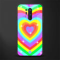 rainbow y2k hearts aesthetic glass case for oneplus 8 pro image