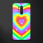 rainbow y2k hearts aesthetic glass case for oneplus 8 pro image