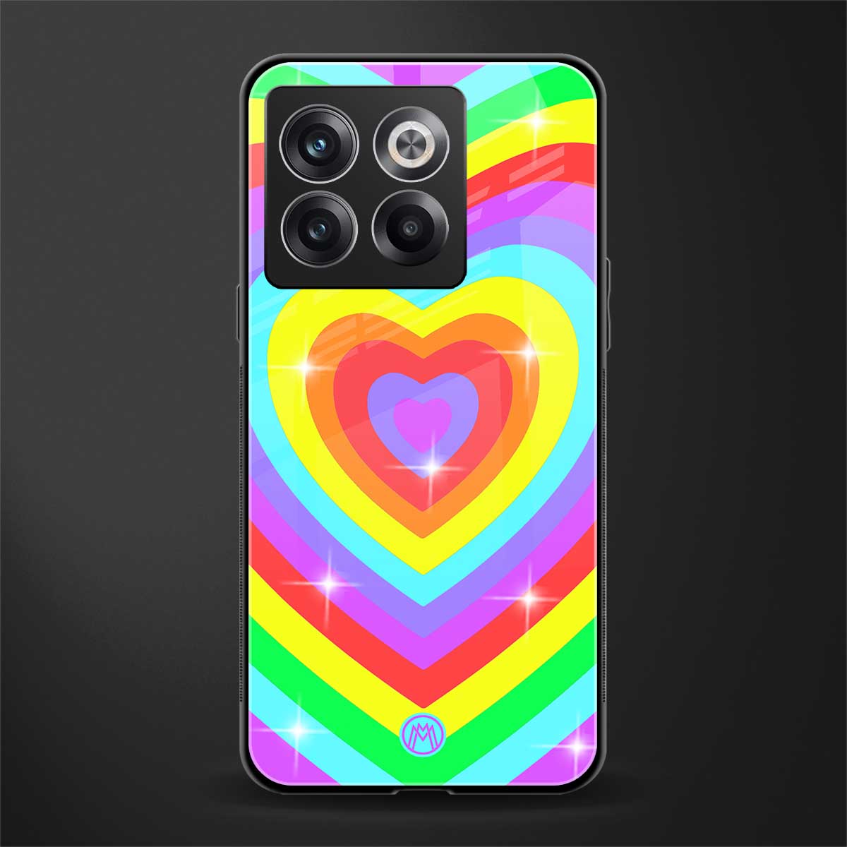 rainbow y2k hearts aesthetic back phone cover | glass case for oneplus 10t