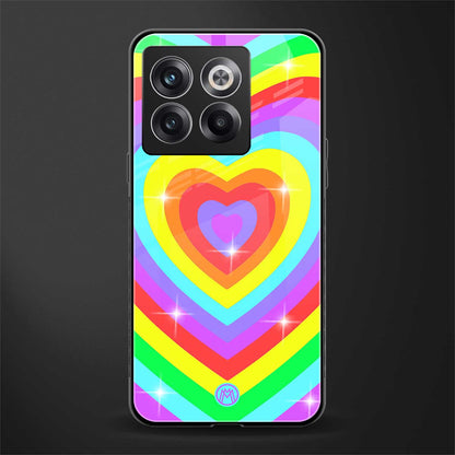 rainbow y2k hearts aesthetic back phone cover | glass case for oneplus 10t