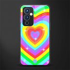 rainbow y2k hearts aesthetic back phone cover | glass case for oneplus 9