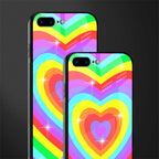 rainbow y2k hearts aesthetic glass case for iphone 7 plus image-2