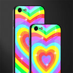 rainbow y2k hearts aesthetic glass case for iphone 8 image-2