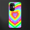 rainbow y2k hearts aesthetic back phone cover | glass case for oneplus nord ce 3 lite