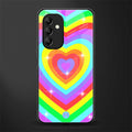 rainbow y2k hearts aesthetic back phone cover | glass case for samsung galaxy a14 5g