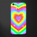 rainbow y2k hearts aesthetic glass case for iphone 6s image