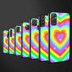 rainbow y2k hearts aesthetic back phone cover | glass case for redmi note 11 pro plus 4g/5g