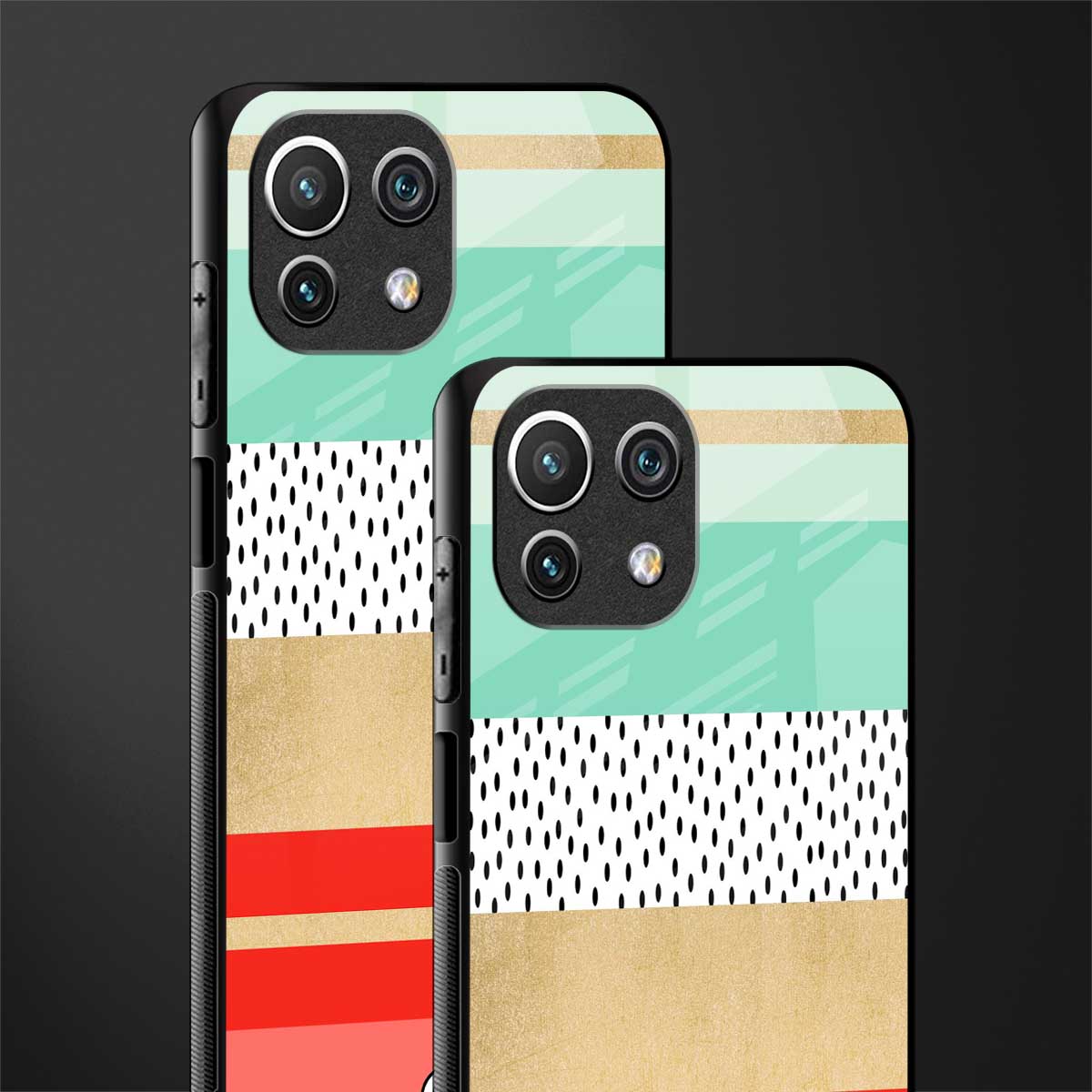 raspberry mint gelato glass case for mi 11 lite image-2