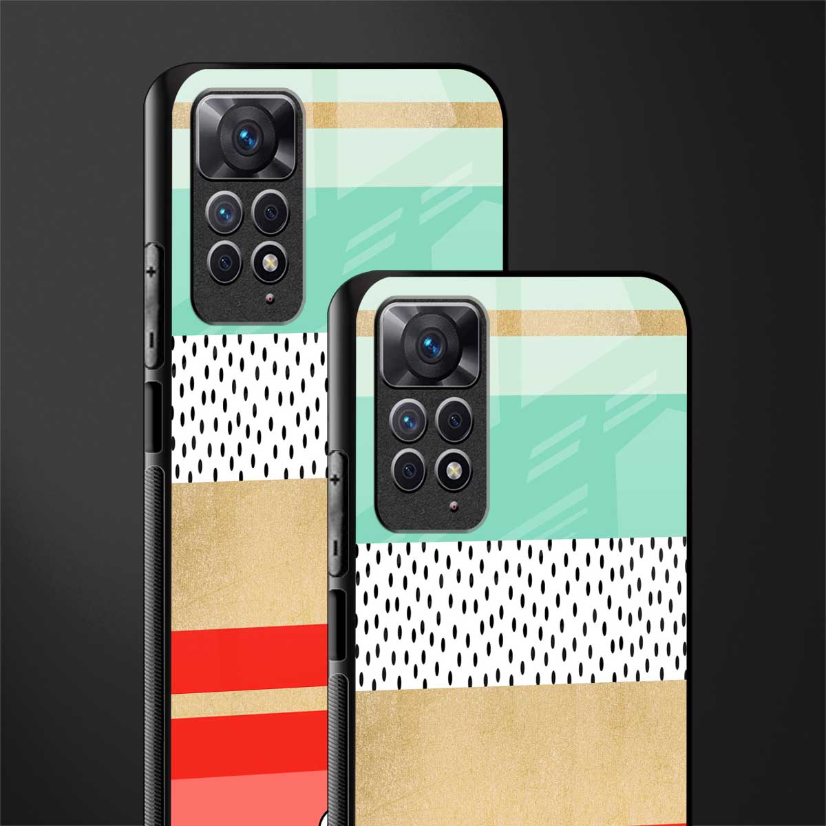 raspberry mint gelato glass case for redmi note 11 image-2