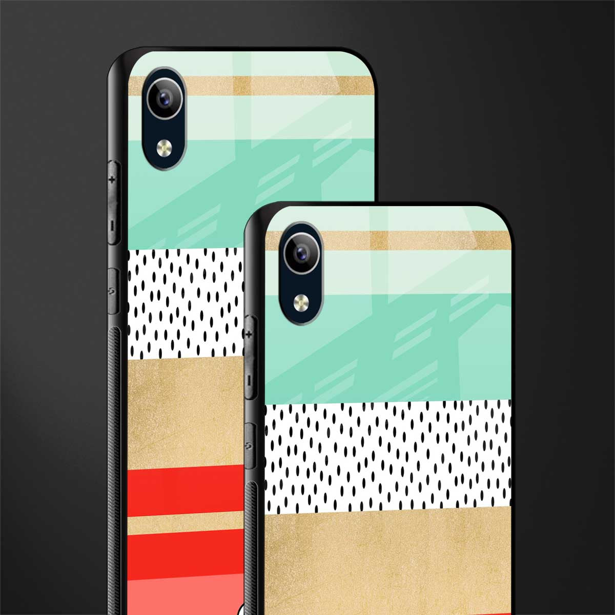 raspberry mint gelato glass case for vivo y1s without fingerprint image-2