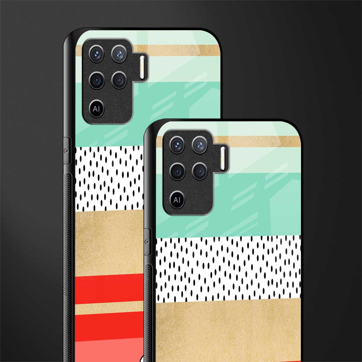 raspberry mint gelato glass case for oppo f19 pro image-2