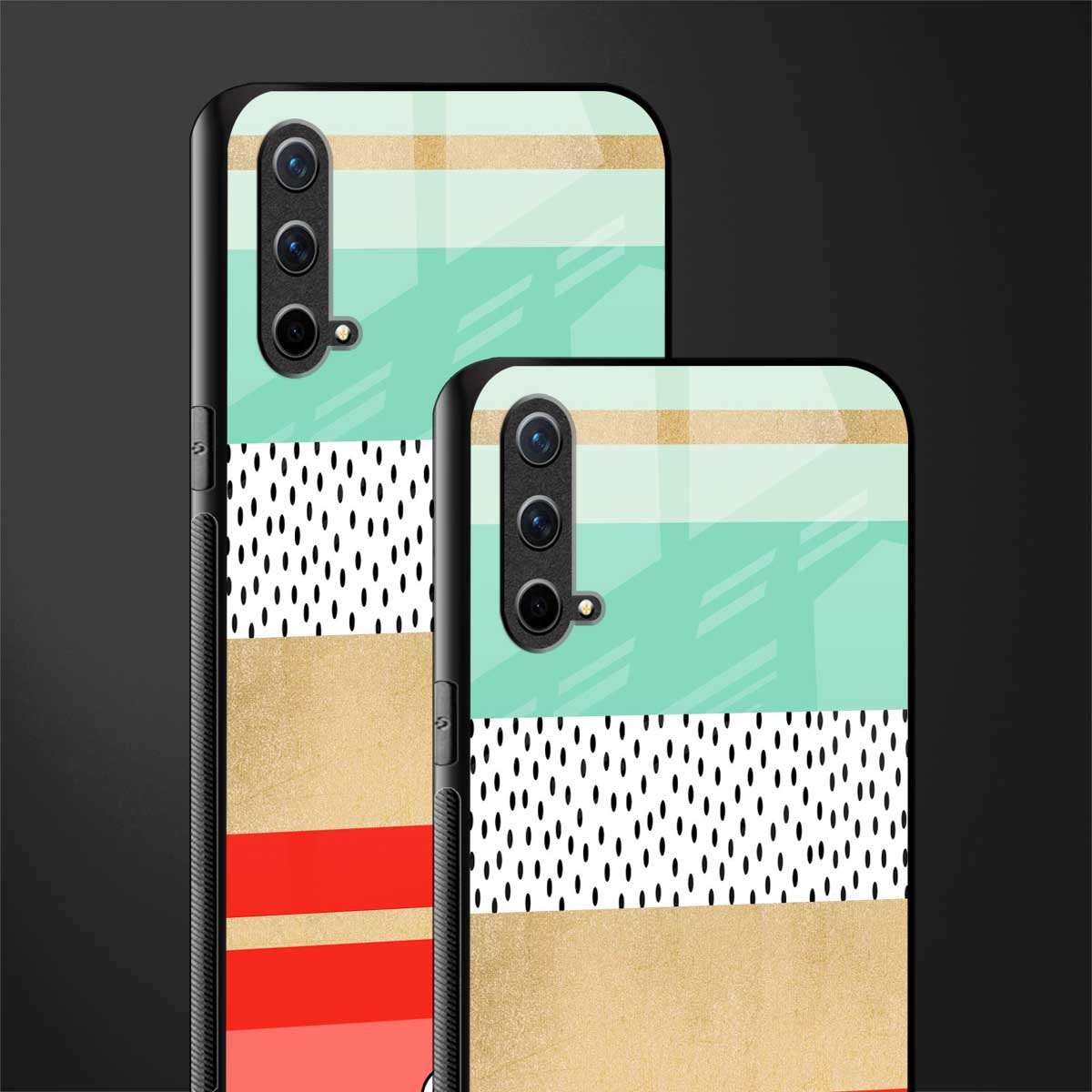 raspberry mint gelato glass case for oneplus nord ce 5g image-2