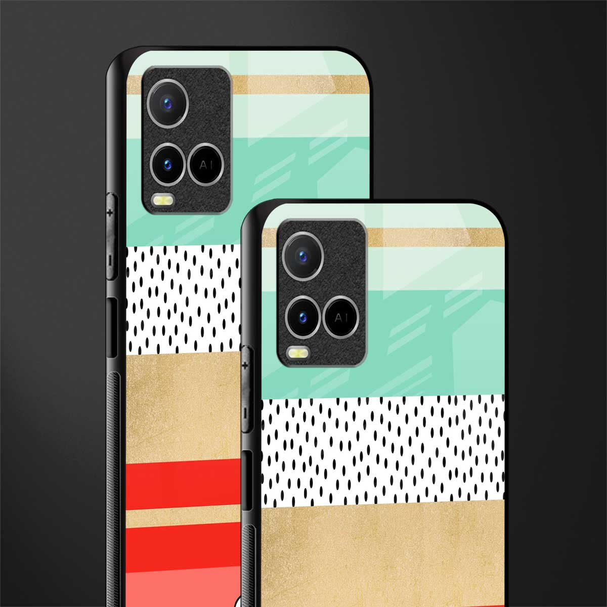 raspberry mint gelato glass case for vivo y21t image-2