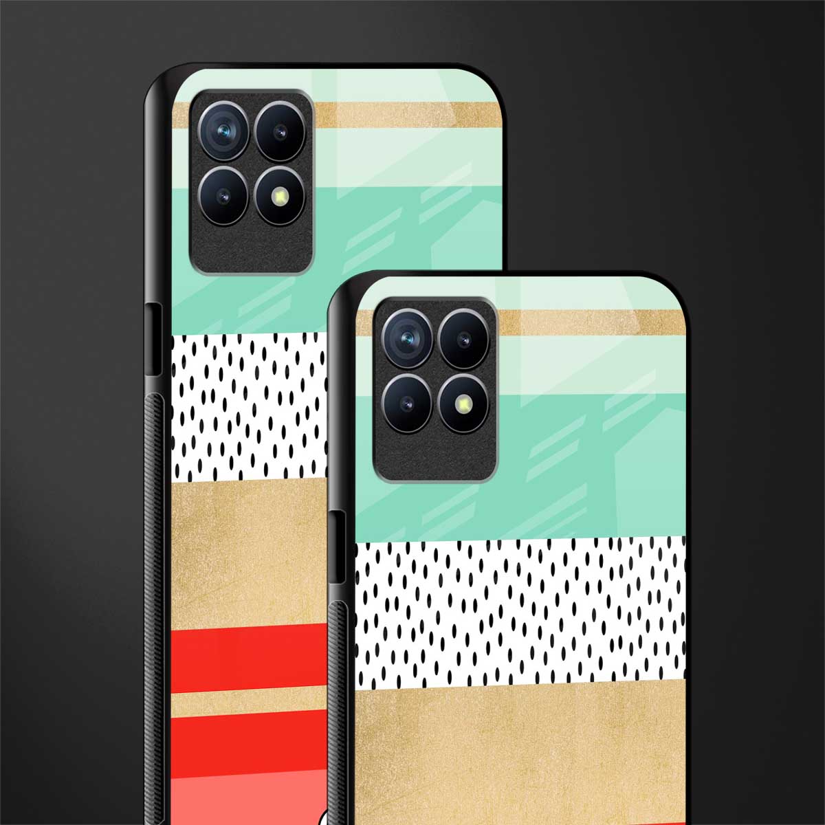 raspberry mint gelato glass case for realme 8i image-2