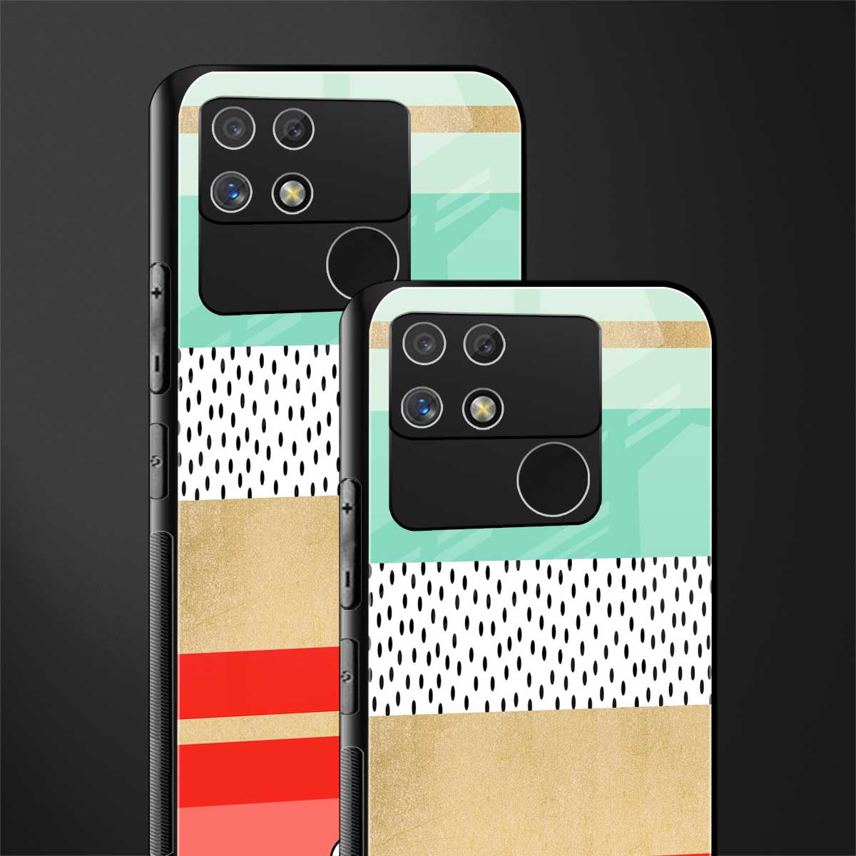 raspberry mint gelato back phone cover | glass case for realme narzo 50a