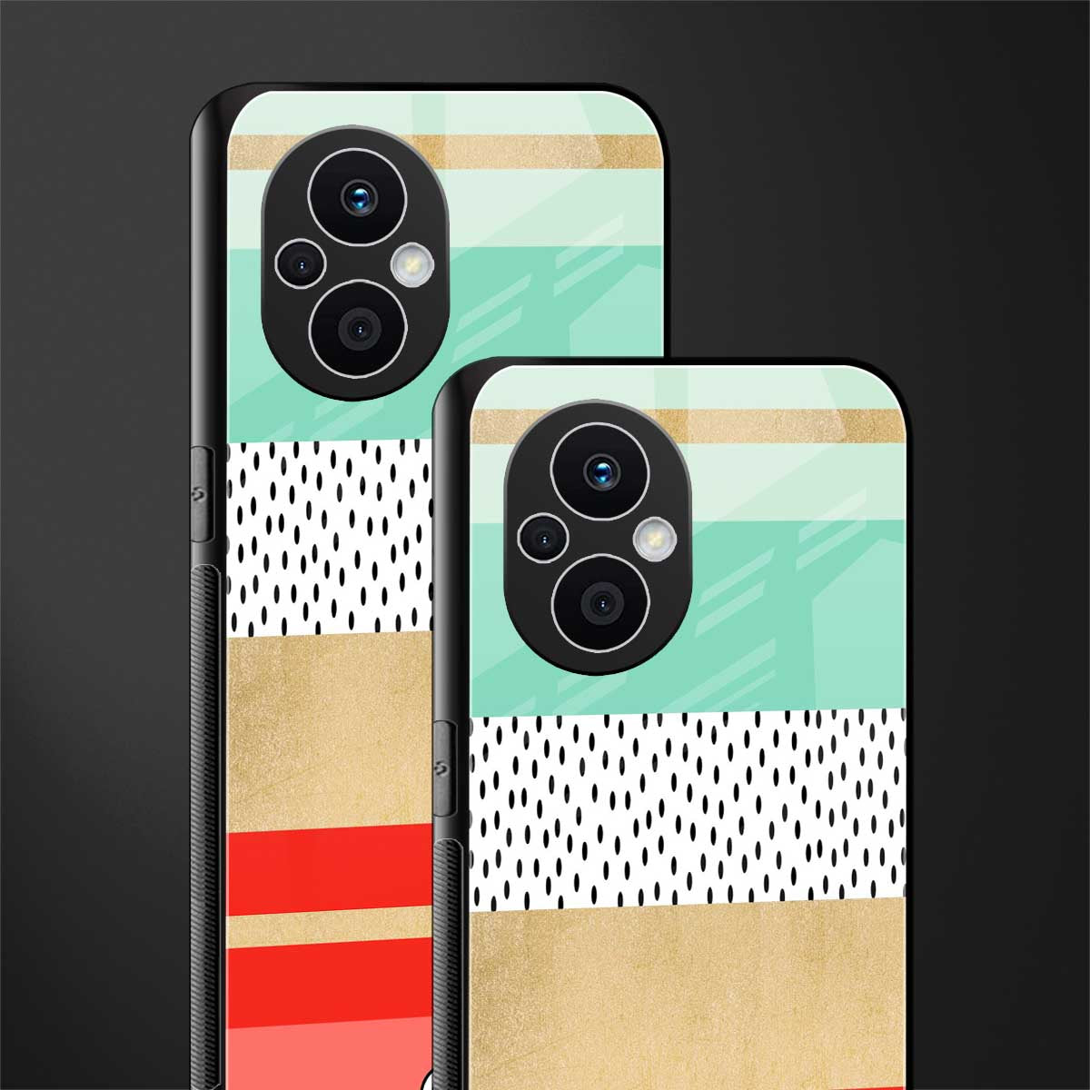 raspberry mint gelato back phone cover | glass case for oppo f21 pro 5g