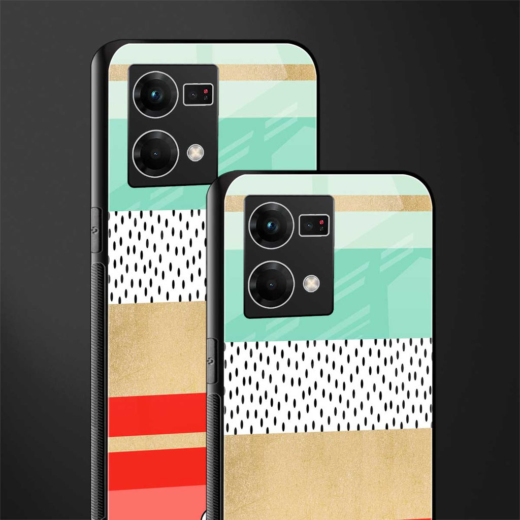 raspberry mint gelato back phone cover | glass case for oppo f21 pro 4g