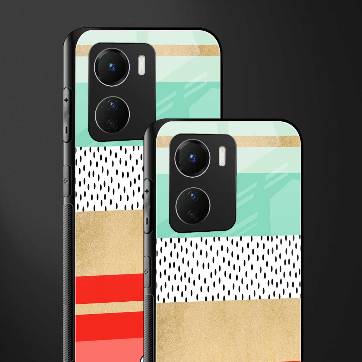 raspberry mint gelato back phone cover | glass case for vivo y16