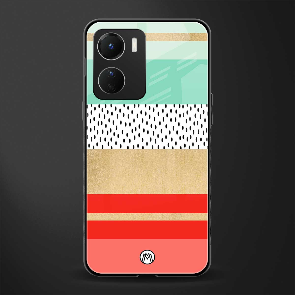 raspberry mint gelato back phone cover | glass case for vivo y16