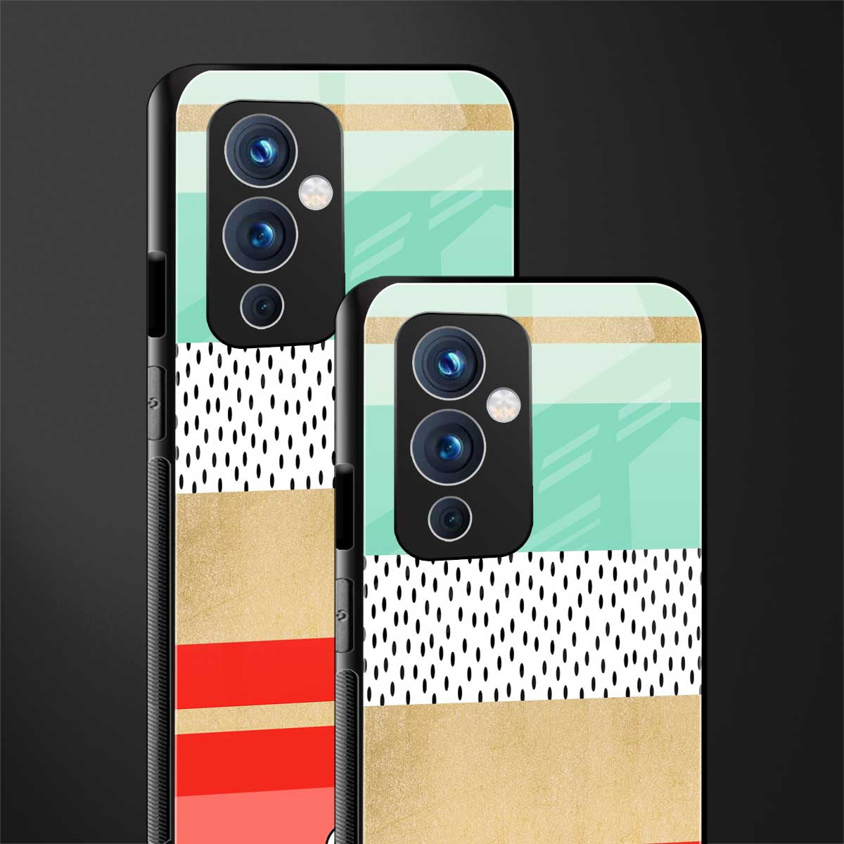 raspberry mint gelato back phone cover | glass case for oneplus 9