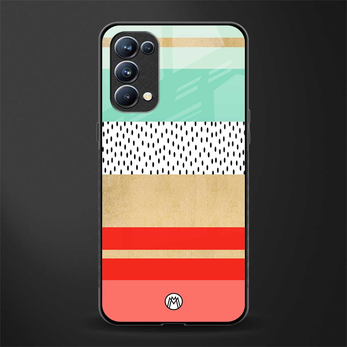 raspberry mint gelato back phone cover | glass case for oppo reno 5