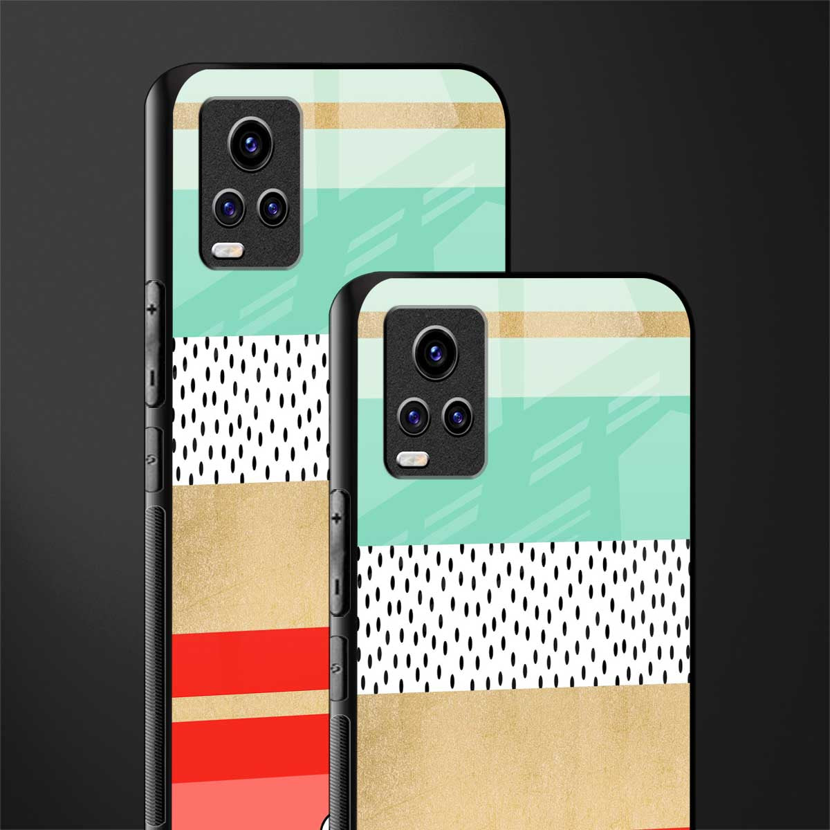raspberry mint gelato back phone cover | glass case for vivo v21e 4g