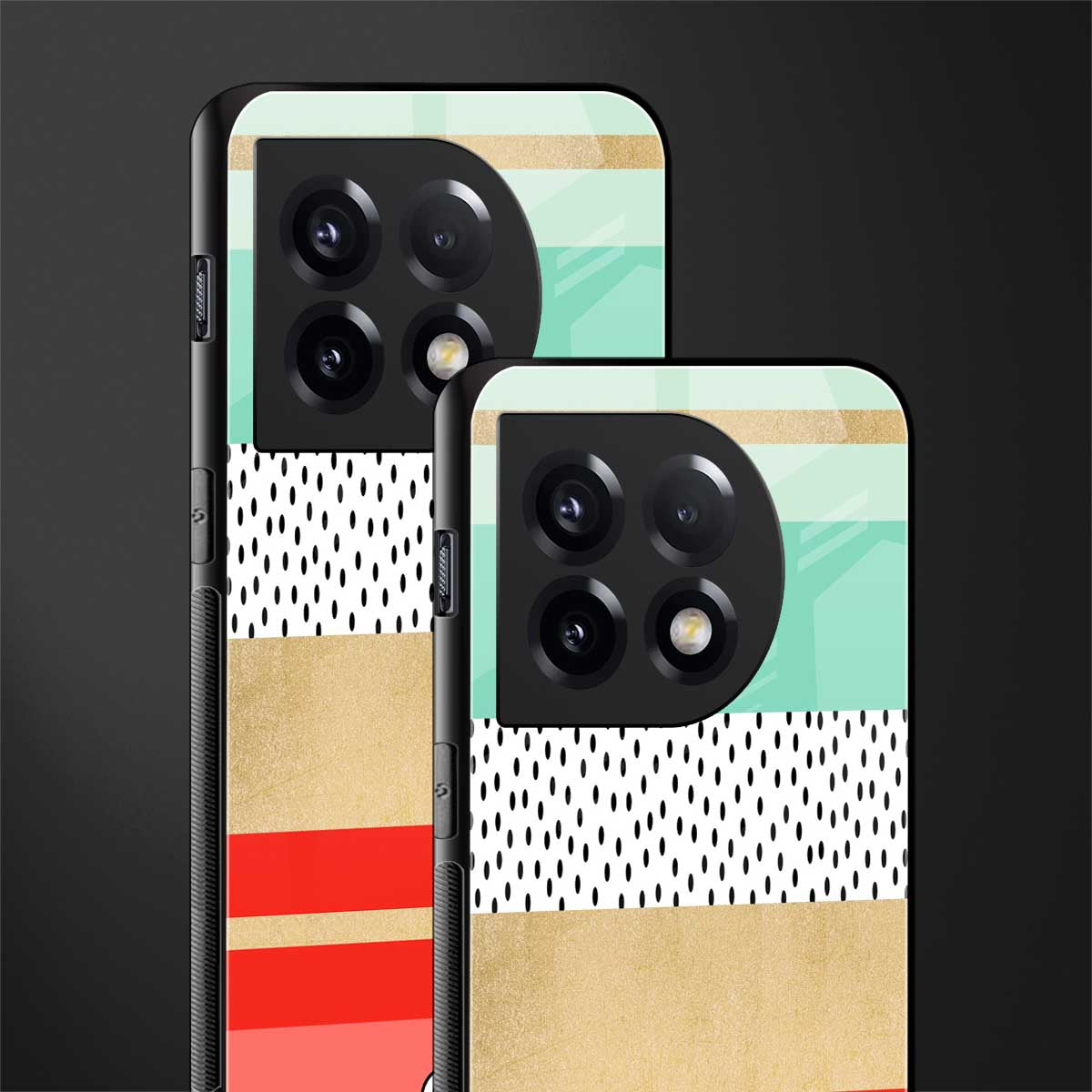 raspberry mint gelato back phone cover | glass case for oneplus 11