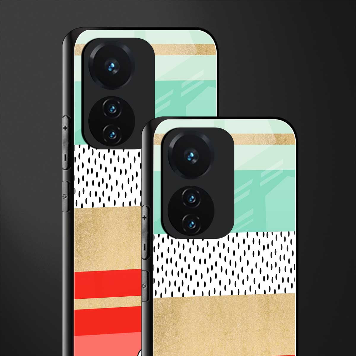 raspberry mint gelato back phone cover | glass case for vivo t1 44w 4g