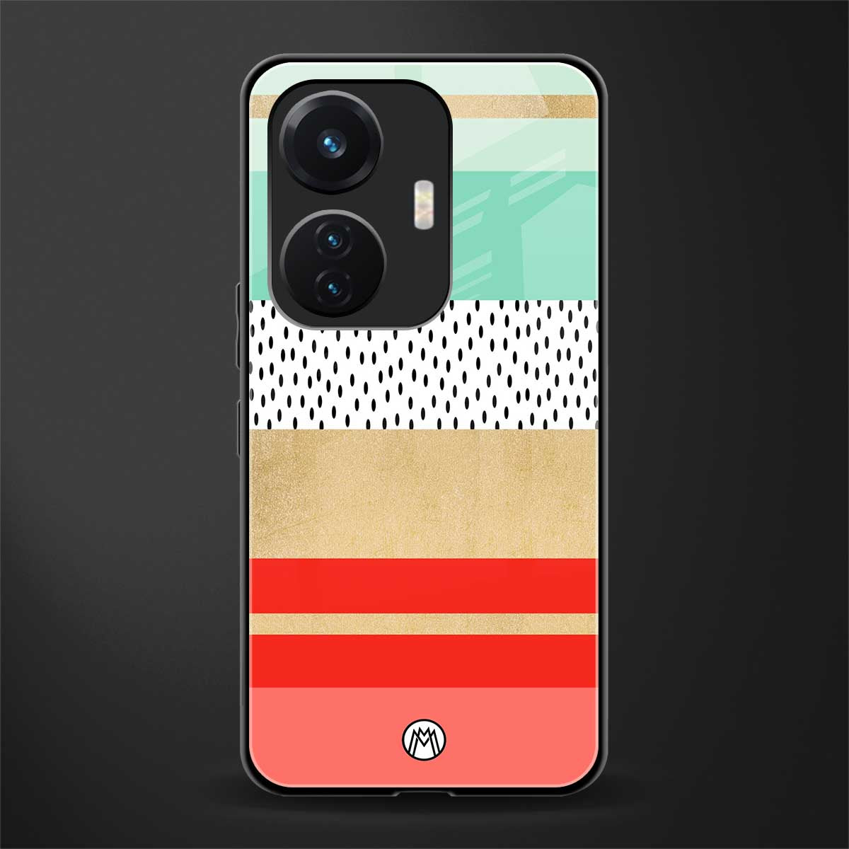 raspberry mint gelato back phone cover | glass case for vivo t1 44w 4g