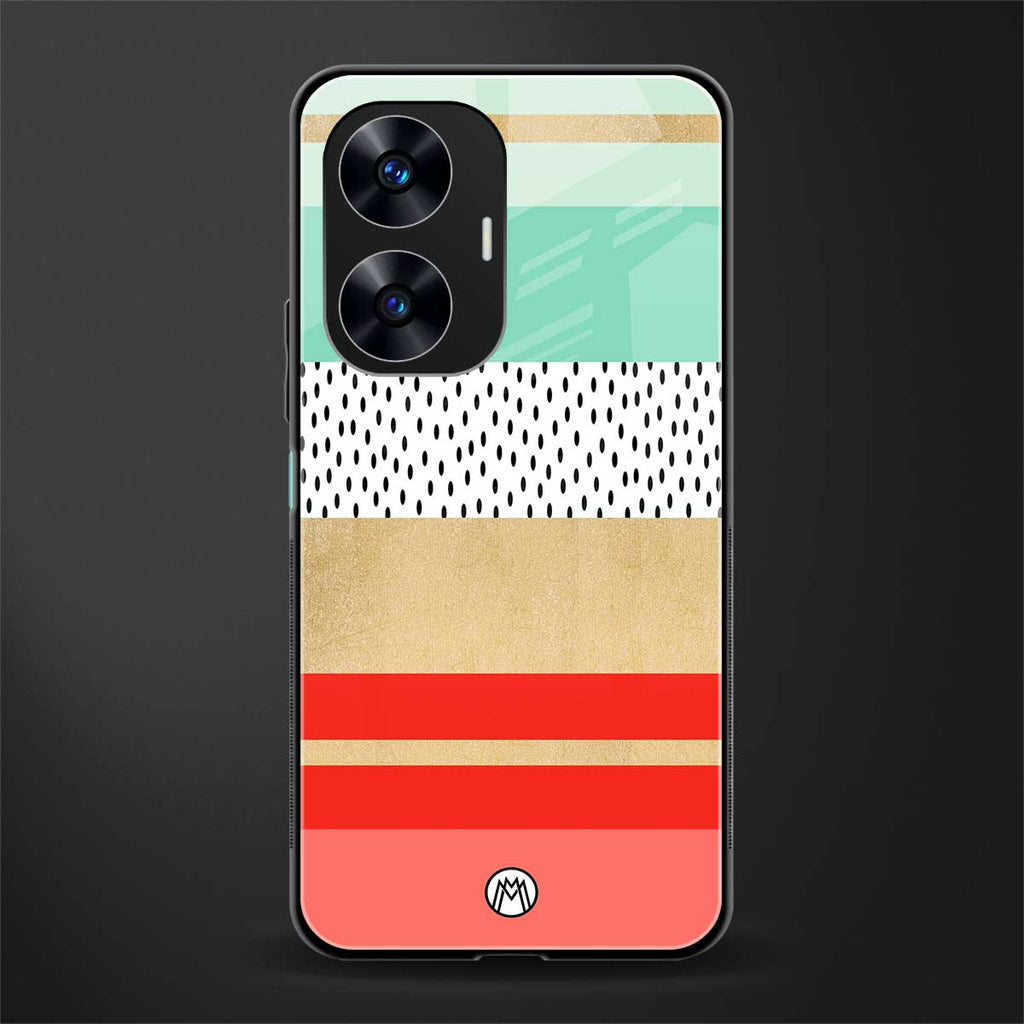 raspberry mint gelato back phone cover | glass case for realme c55