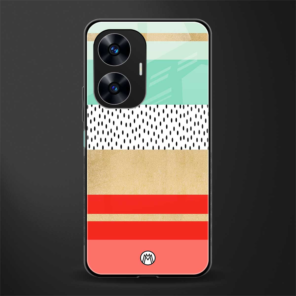 raspberry mint gelato back phone cover | glass case for realme c55